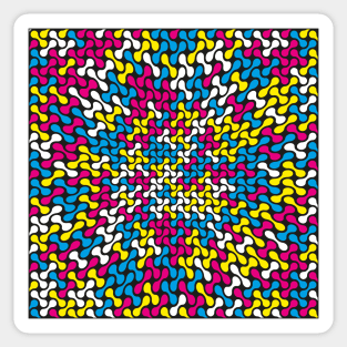 Warped Metaballs Pattern (CMYK Colour) Sticker